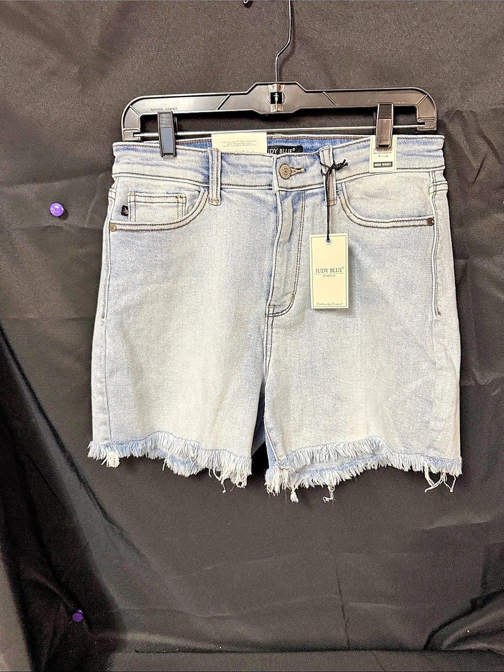 Judy Blue REG/CURVY HW Fray Hem Cut Off Dad Shorts High Waist Fray Hem Jean